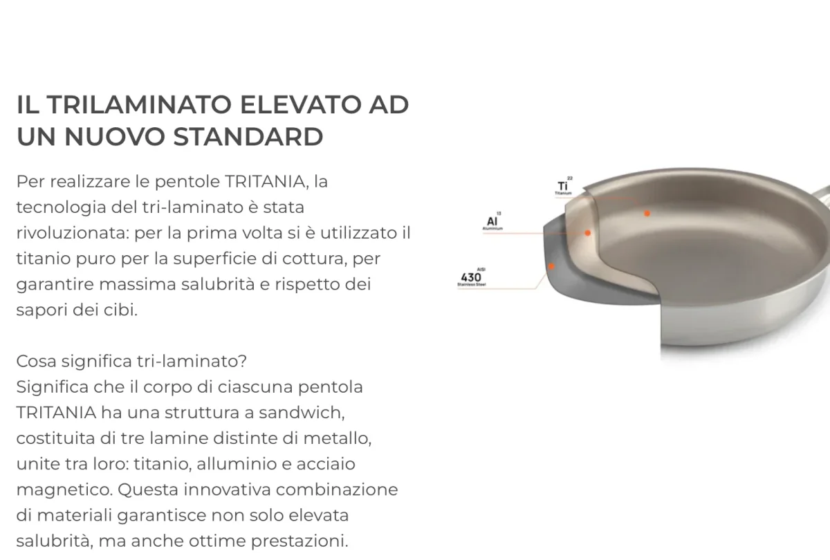 Padella con coperchio cm.24 in PURO TITANIO Made in Italy - immagine 5