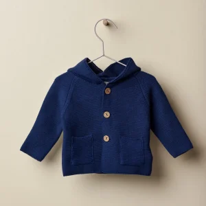 Cardigan in Cotone con tasche e cappuccio