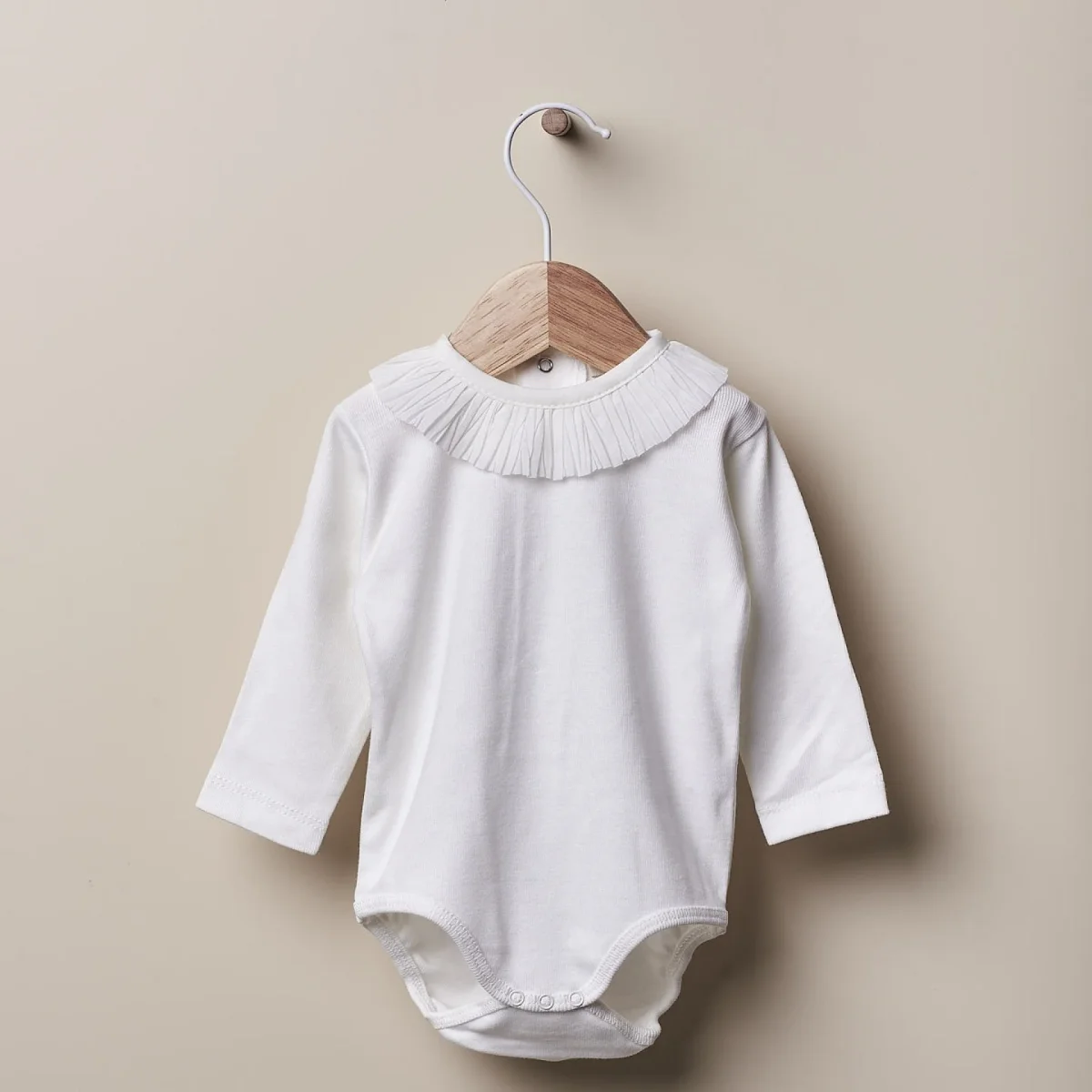 Body a maniche lunghe con Volant in Cotone Leggerissimo - immagine 4