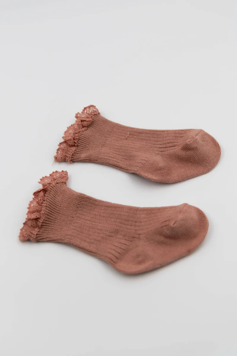 3PC in GIFT BOX Calza Bimba con Pizzo - ROSA 04 - immagine 4