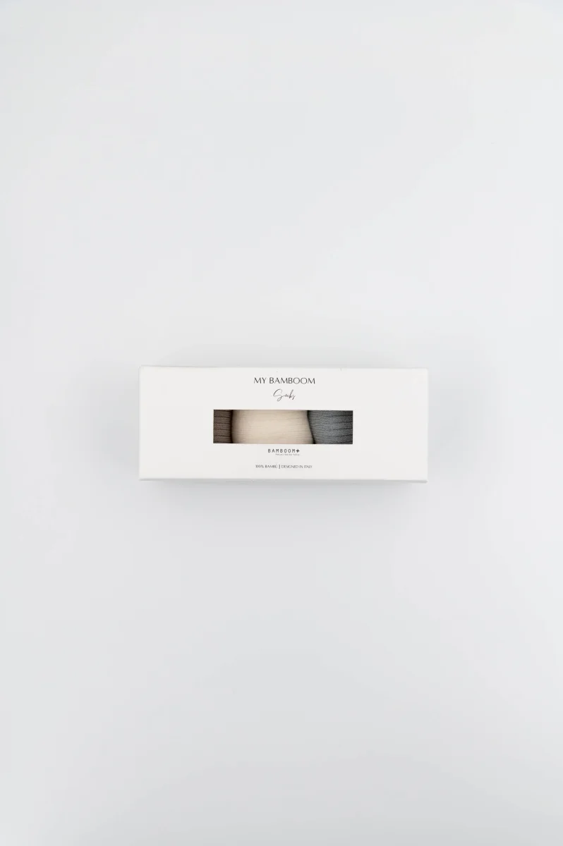 3PC in GIFT BOX Calze a Coste in Bambù Leggero - Azzurro 03 - immagine 3
