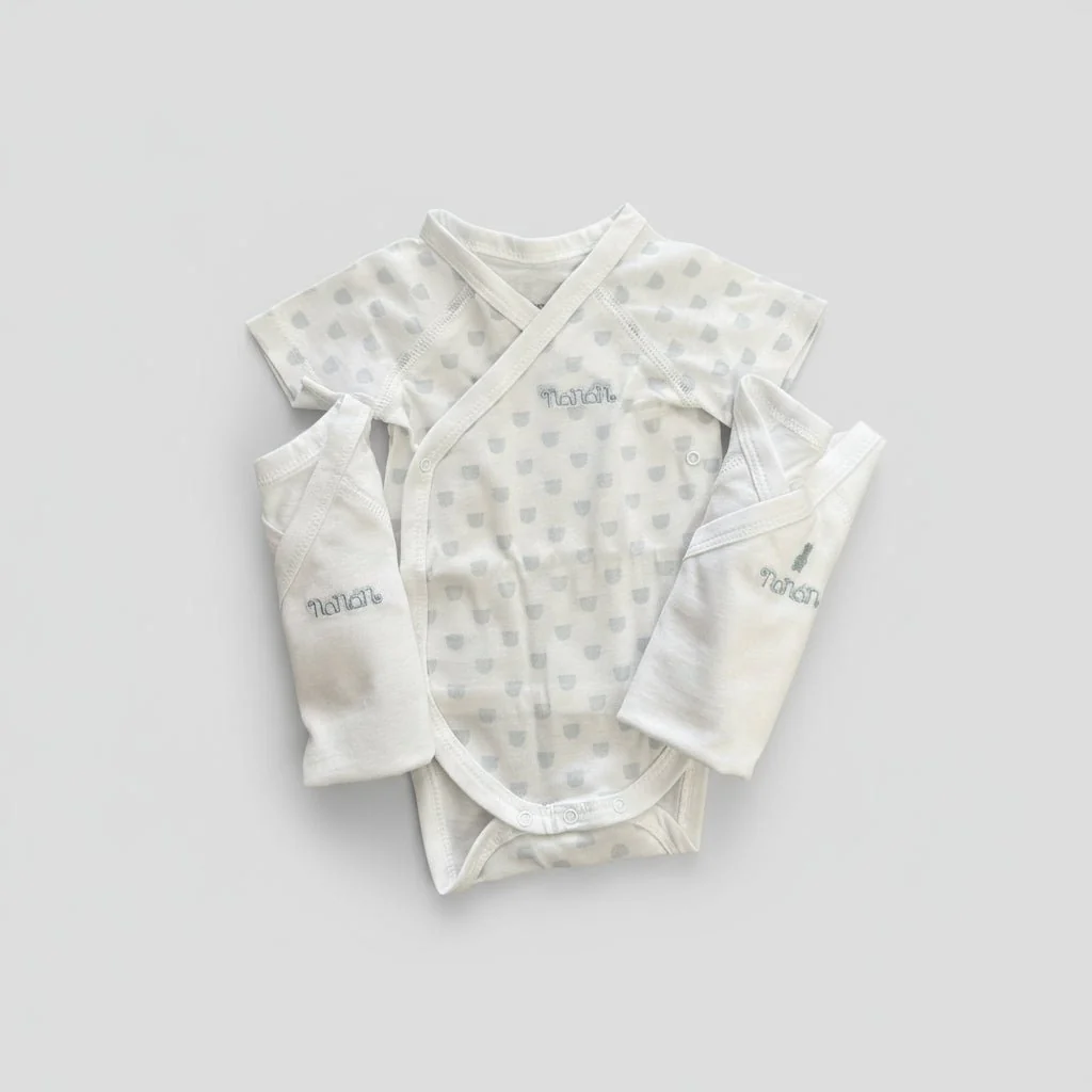 Set 3 body neonato Nanán in cotone organico – morbidi e delicati sulla pelle