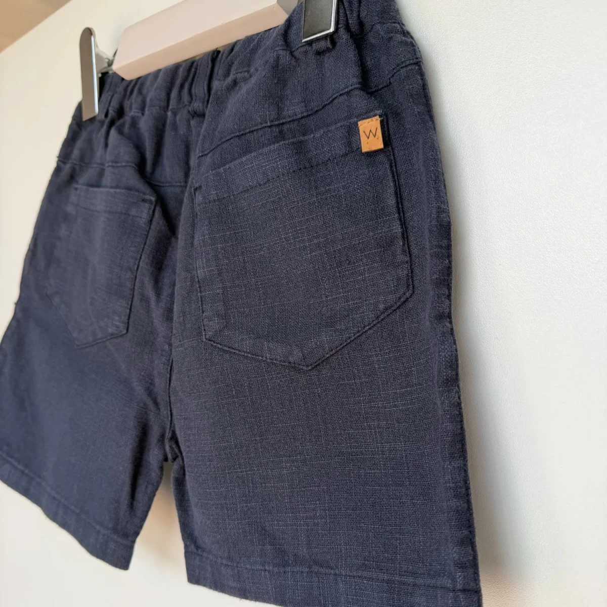 Pantaloncini di lino Blu Navy per bambini - immagine 5