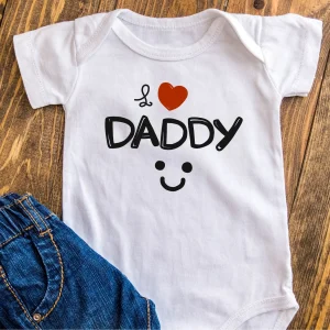 Body in 100% cotone Festa del Papà 2023 personalizzabile "Love Daddy "