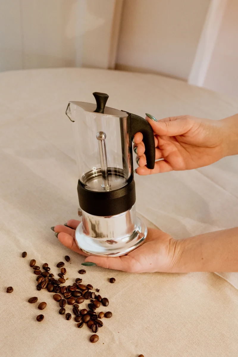 Caffettiera moka 3 tazze in vetro e alluminio pressofuso 🇮🇹 - immagine 4