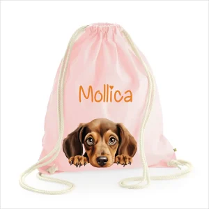 Sacca porta oggetti personalizzata cani Bassotto