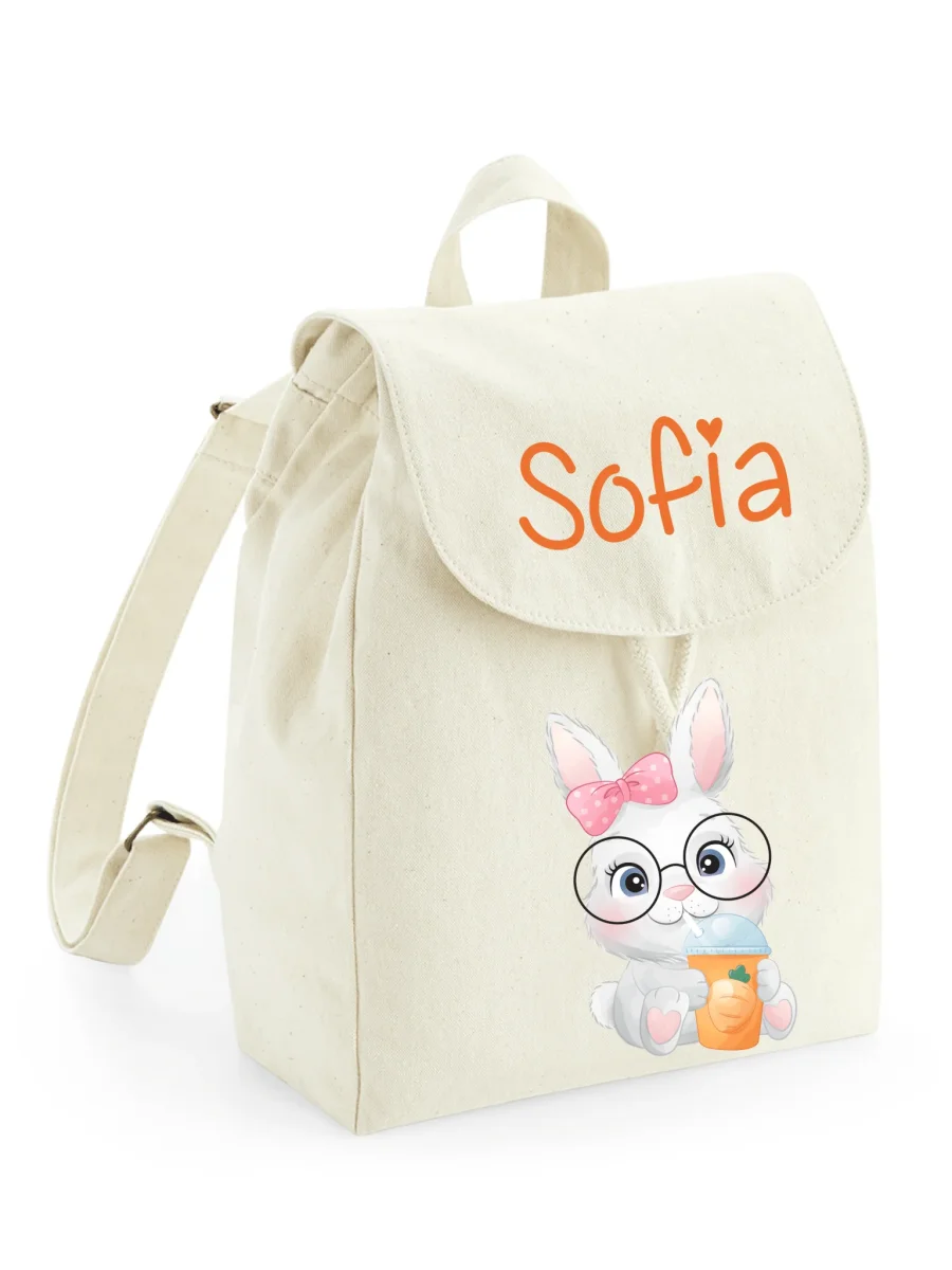 Zaino Asilo Bambino Personalizzato – Mini Zainetto con Nome Coniglietta - immagine 6