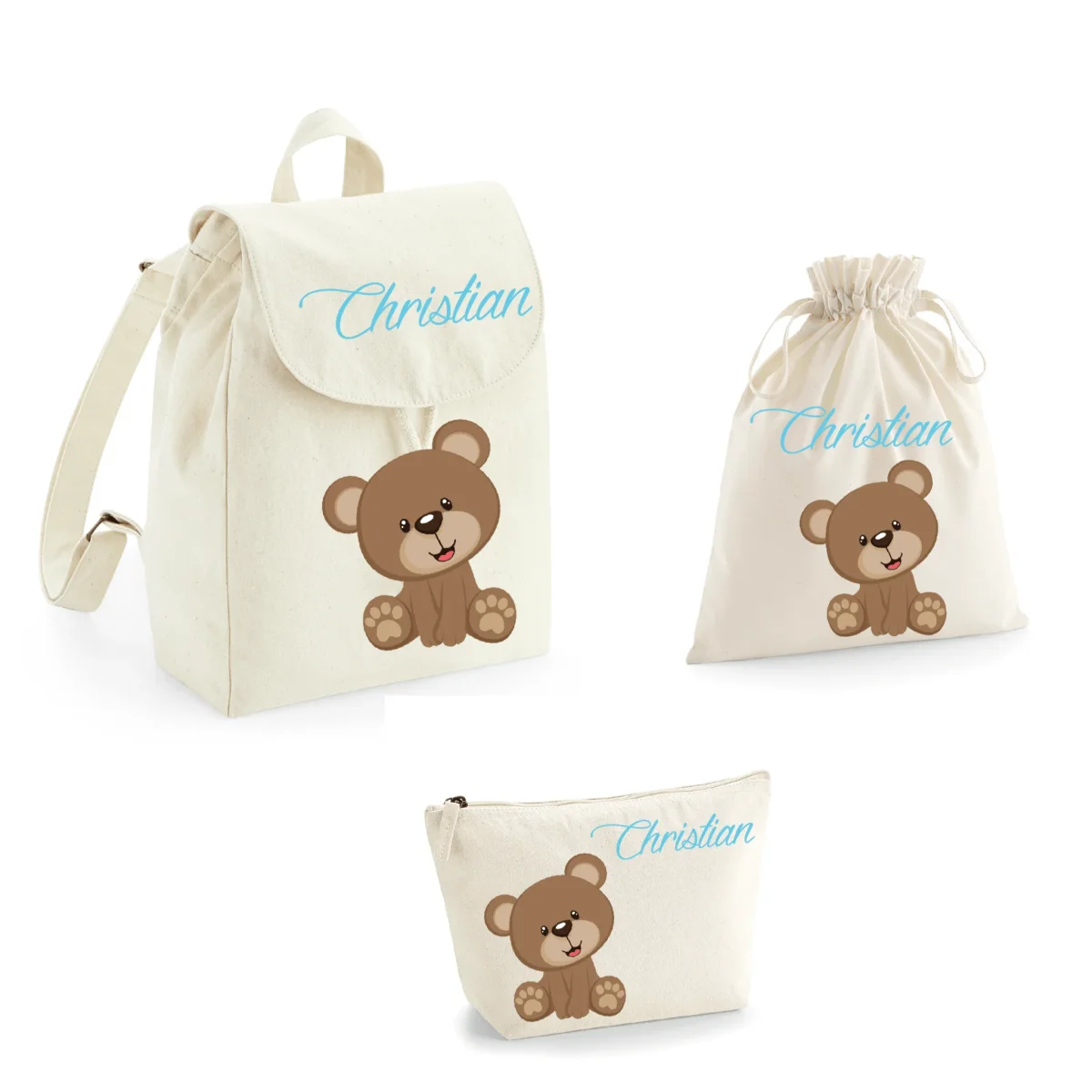 Set Asilo Completo Personalizzato – Mini Zaino, Sacchetto e Beauty Bambino Orsetto - immagine 5