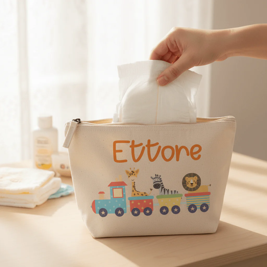 Pochette in cotone organico personalizzabile Pochette Neonato Personalizzata con Nome – Beauty Bambino - immagine 2