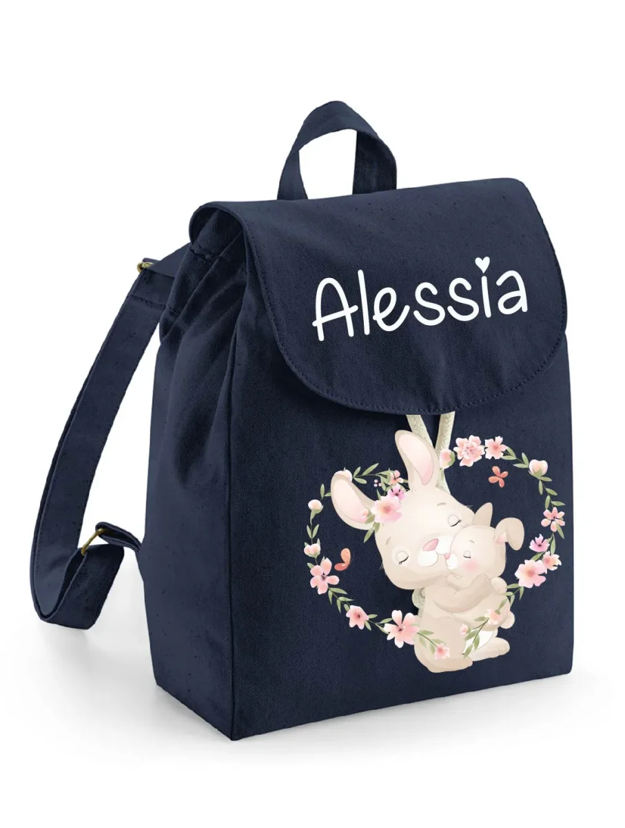 Zaino Asilo Bambino Personalizzato – Mini Zainetto con Nome Dolce coniglietto - immagine 3