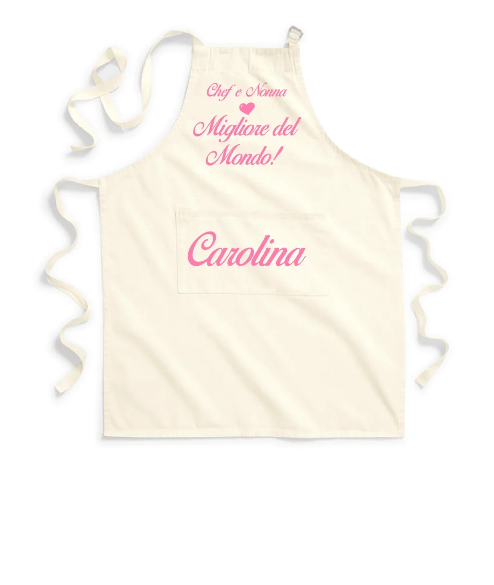 Grembiule chef in 100% cotone Personalizzabile Per Nonno Nonna - immagine 4
