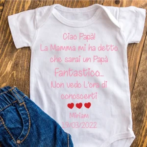 Body in 100% cotone "Festa Del Papà" personalizzabile