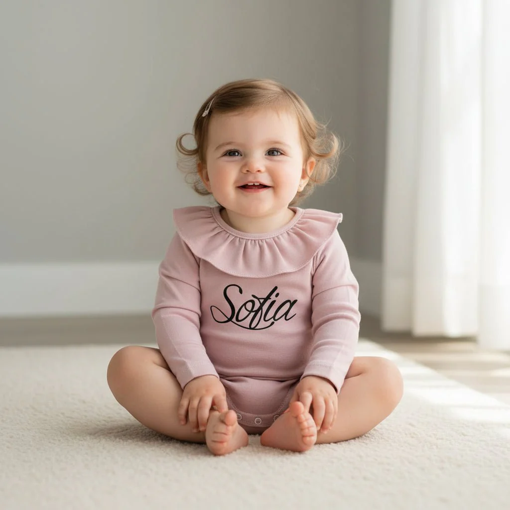 Body a manica lunga colletto Rosa Personalizzabile - immagine 2