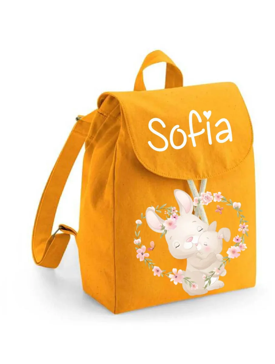 Zaino Asilo Bambino Personalizzato – Mini Zainetto con Nome Dolce coniglietto - immagine 4
