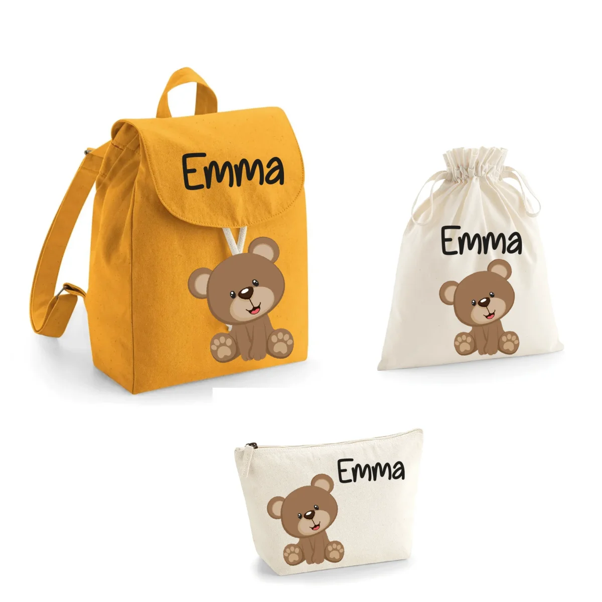 Set Asilo Completo Personalizzato – Mini Zaino, Sacchetto e Beauty Bambino Orsetto - immagine 7