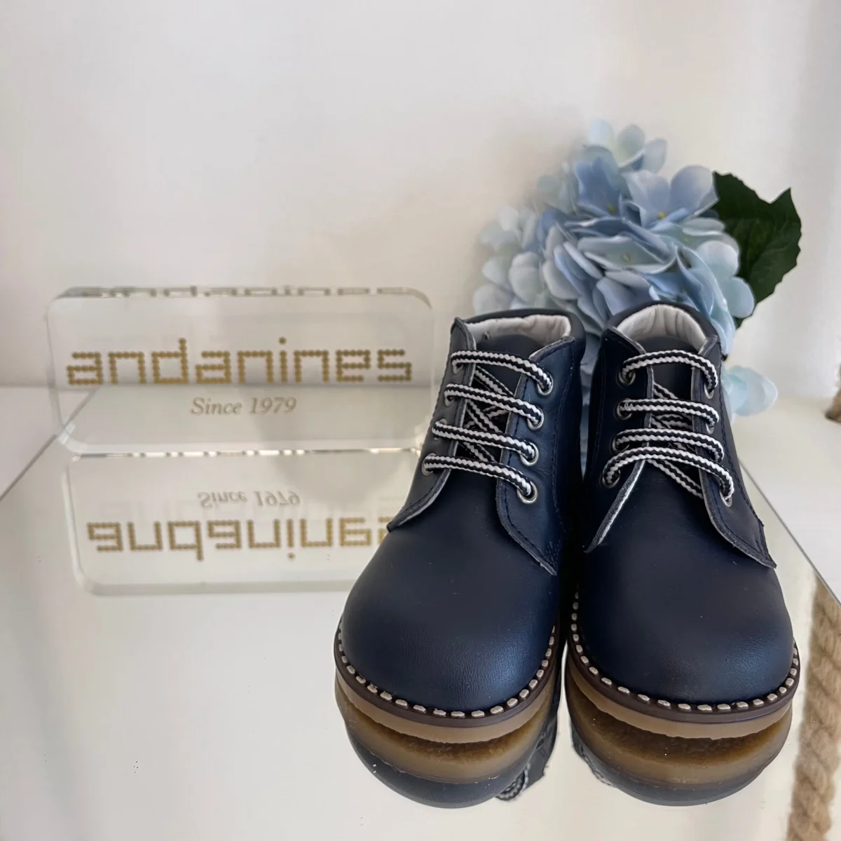 ANDANINES Stivaletto in pelle morbida bimbo Blu con plantare anatomico - immagine 4