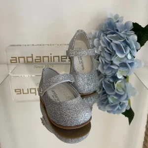 ANDANINES Ballerine eleganti Argento glitter con plantare anatomico