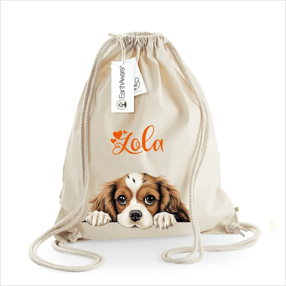 Sacca porta oggetti personalizzata cani Cavalier King - immagine 2
