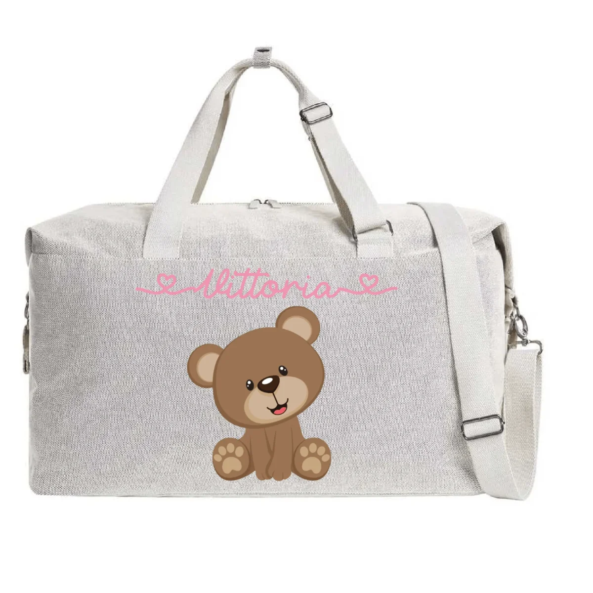 Borsone Mamma per Ospedale e Nascita – Mommy's Bag Personalizzabile con Nome Orsetto