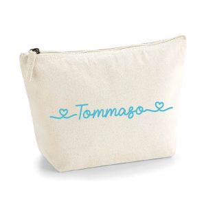 Pochette in cotone organico personalizzabile Nome o Frase idea Regalo