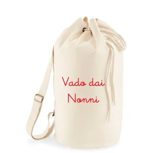 Sacca zaino monospalla in Cotone Canvas organico personalizzabile