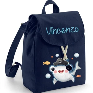 Zaino Asilo Bambino Personalizzato – Mini Zainetto con Nome Baby Shark