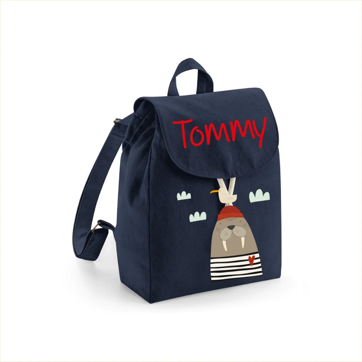 Zaino Asilo Bambino Personalizzato – Mini Zainetto con Nome Tricheco - immagine 3